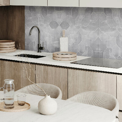 Rectangular bathroom wall panel Hexagonal mosaic in geometric style