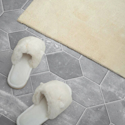Rectangular bathroom wall panel Hexagonal mosaic in geometric style