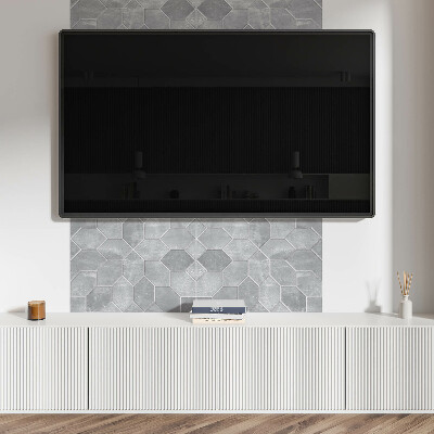 Rectangular bathroom wall panel Hexagonal mosaic in geometric style