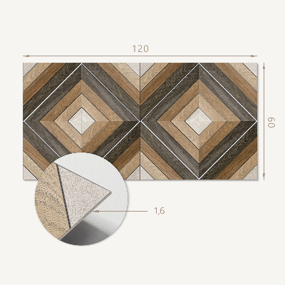 Rectangular bathroom wall panel Geometric rhombuses in a modern style