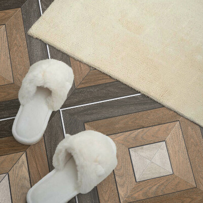 Rectangular bathroom wall panel Geometric rhombuses in a modern style