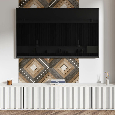 Rectangular bathroom wall panel Geometric rhombuses in a modern style