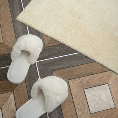 Rectangular bathroom wall panel Geometric rhombuses in a modern style