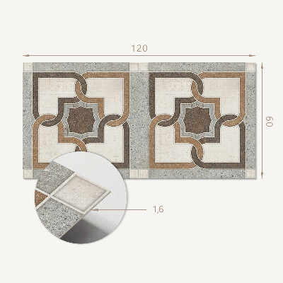 Rectangular wall panel Tiled pattern in a geometric style