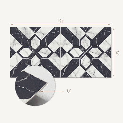 Rectangular wall panel Marble pattern in geometric shapes