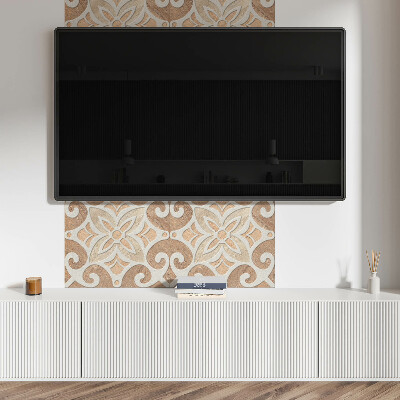 Rectangular decorative wall panel Floral motif with decorative details