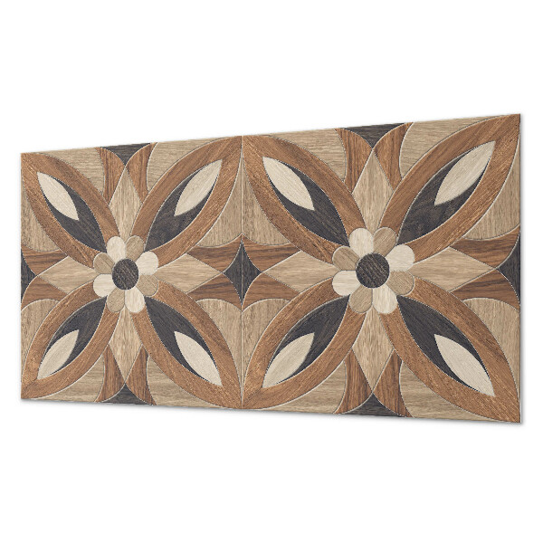 Rectangular wall panel Floral pattern inspired by wood