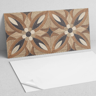 Rectangular wall panel Floral pattern inspired by wood
