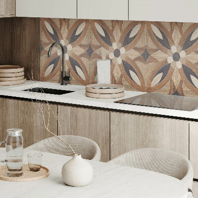 Rectangular wall panel Floral pattern inspired by wood