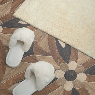 Rectangular wall panel Floral pattern inspired by wood