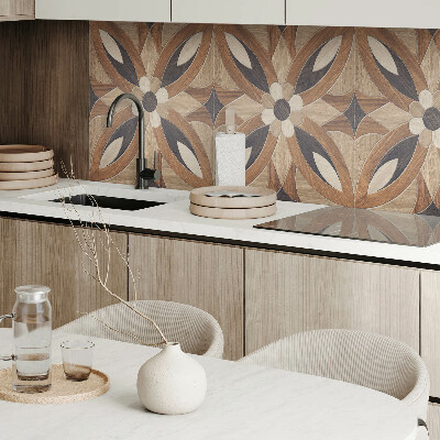Rectangular wall panel Floral pattern inspired by wood