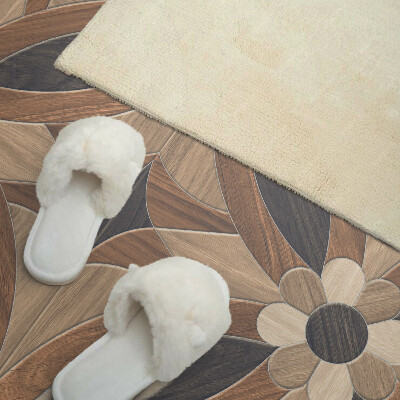 Rectangular wall panel Floral pattern inspired by wood