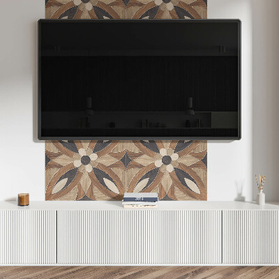 Rectangular wall panel Floral pattern inspired by wood