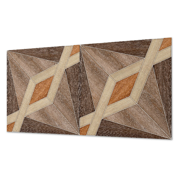 Rectangular bathroom wall panel Geometric pattern made of natural wood