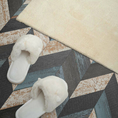 Rectangular wall panel Zigzag motif with a wooden accent