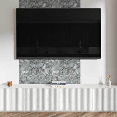 Rectangular bathroom wall panel Stone mosaic with vein patterns