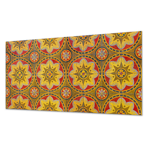 Rectangular bathroom wall panel A floral pattern full of details