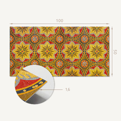 Rectangular bathroom wall panel A floral pattern full of details