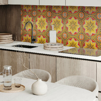 Rectangular bathroom wall panel A floral pattern full of details