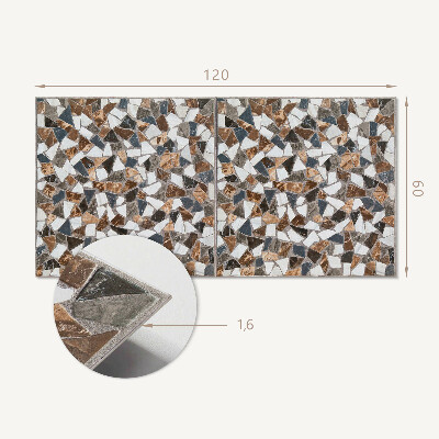 Rectangular wall panel Mosaic with various forms