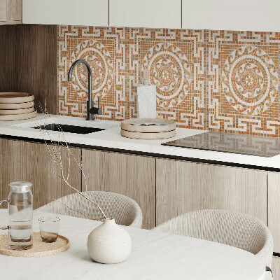 Rectangular bathroom wall panel Mosaic pattern with circles