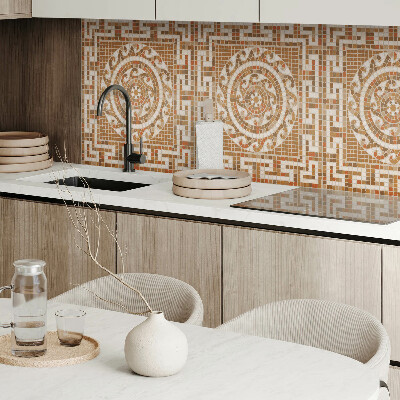 Rectangular bathroom wall panel Mosaic pattern with circles