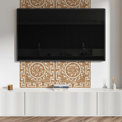 Rectangular bathroom wall panel Mosaic pattern with circles