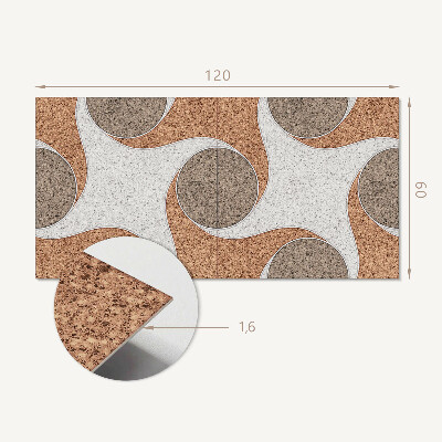 Rectangular bathroom wall panel Circles and waves motif