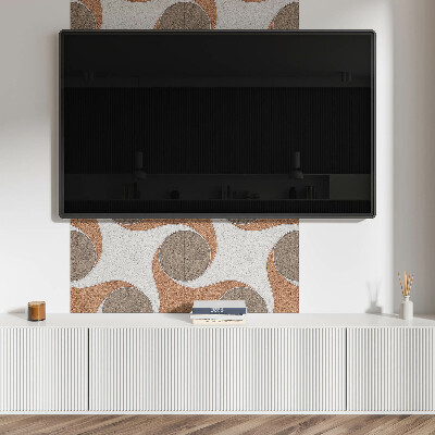 Rectangular bathroom wall panel Circles and waves motif