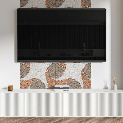 Rectangular bathroom wall panel Circles and waves motif