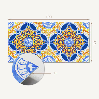 Rectangular wall panel Floral decorative pattern