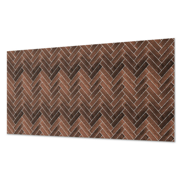 Rectangular decorative wall panel Herringbone pattern with wooden accents