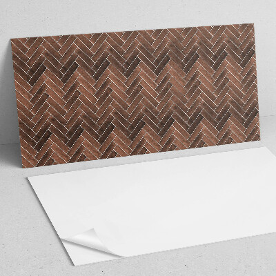 Rectangular decorative wall panel Herringbone pattern with wooden accents