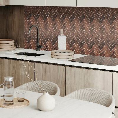 Rectangular decorative wall panel Herringbone pattern with wooden accents