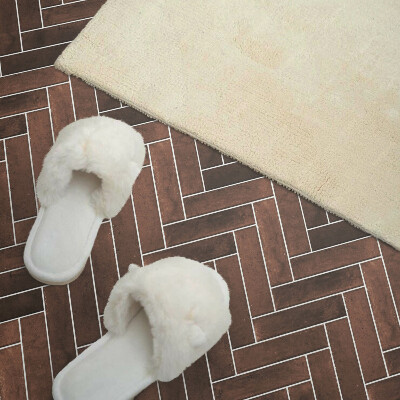 Rectangular decorative wall panel Herringbone pattern with wooden accents