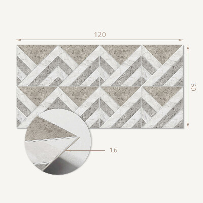Rectangular wall panel Geometric pattern in tiles