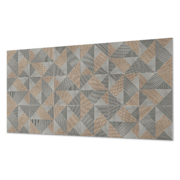 Rectangular decorative wall panel Triangular geometric motif