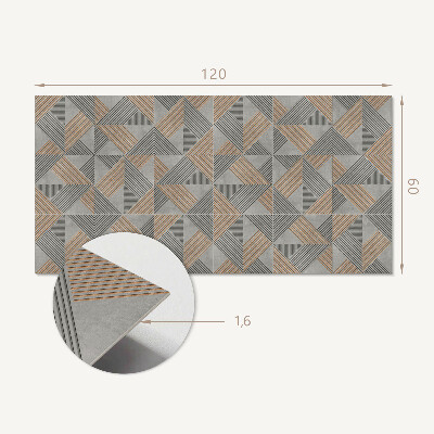 Rectangular decorative wall panel Triangular geometric motif