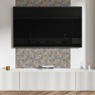 Rectangular decorative wall panel Triangular geometric motif