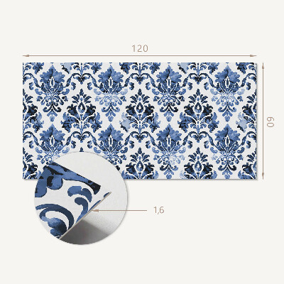 Rectangular bathroom wall panel Floral motif in the Baroque style