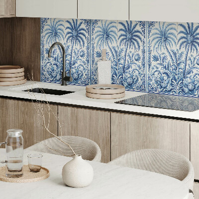 Rectangular wall panel Exotic plant motif