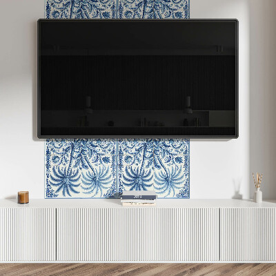 Rectangular wall panel Exotic plant motif