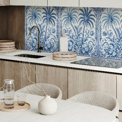 Rectangular wall panel Exotic plant motif