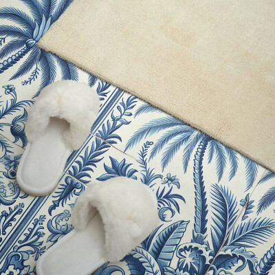 Rectangular wall panel Exotic plant motif