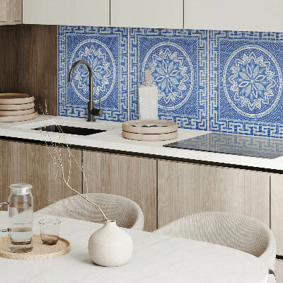 Rectangular bathroom wall panel Floral mosaic pattern