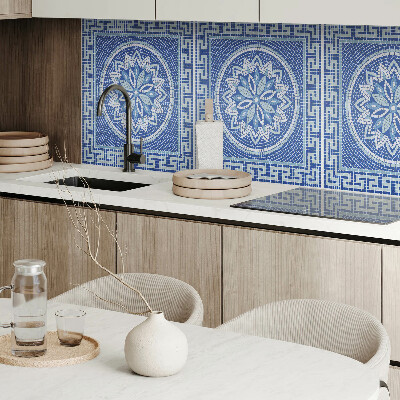 Rectangular bathroom wall panel Floral mosaic pattern