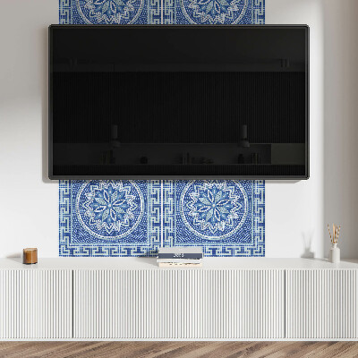 Rectangular bathroom wall panel Floral mosaic pattern