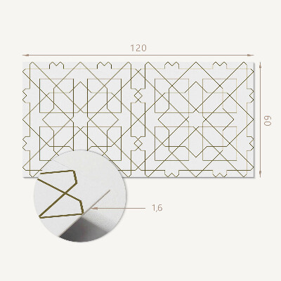 Rectangular wall panel Abstract geometric lines motif