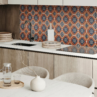 Rectangular bathroom wall panel Geometry in shades of brown and white