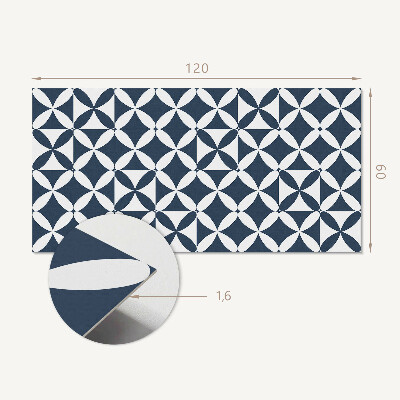 Rectangular bathroom wall panel Floral motif in geometric shapes